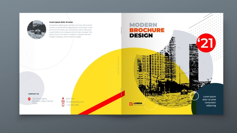 Square brochure design corporate business rectangle template
