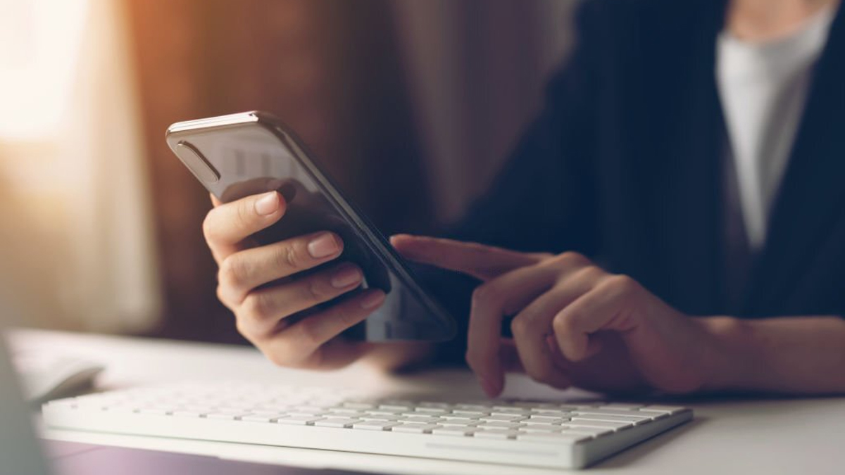 Woman using smartphone