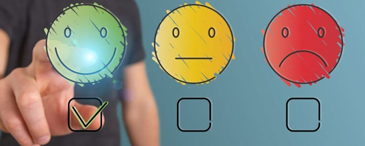 Customer satisfaction rating emojis