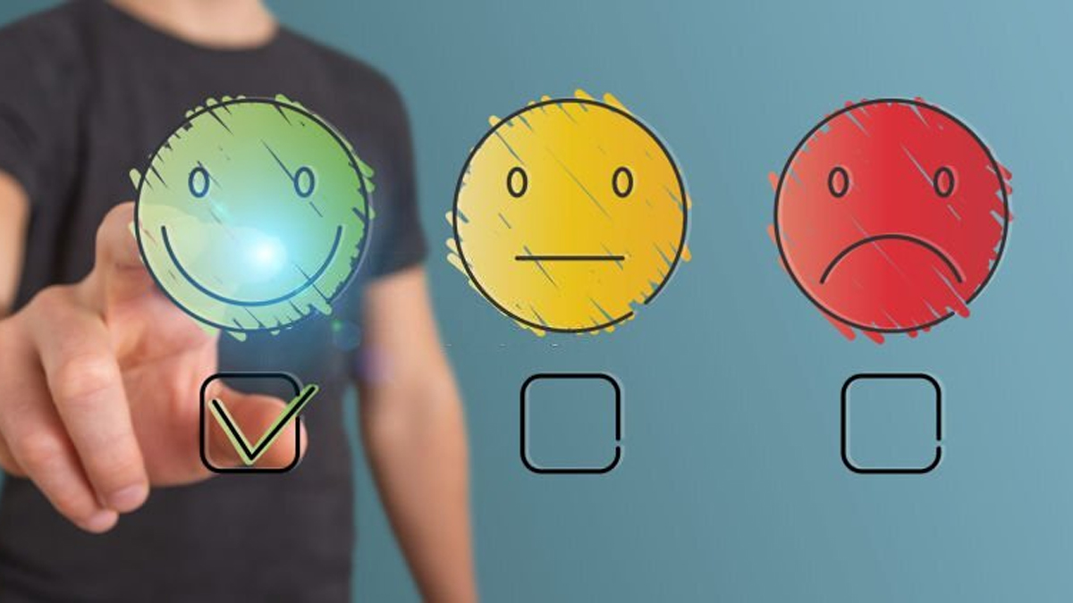 Customer satisfaction rating emojis