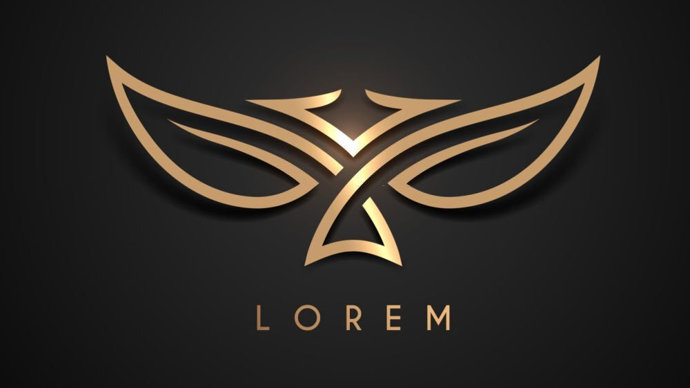 Golden wings logo template