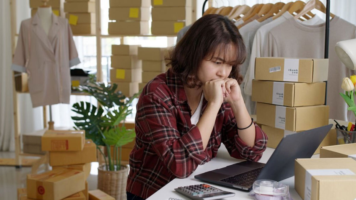 Woman is stressed-out and feeling doubtful