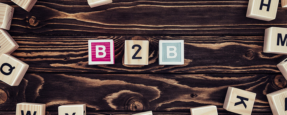 B2B business model written on wooden blocks