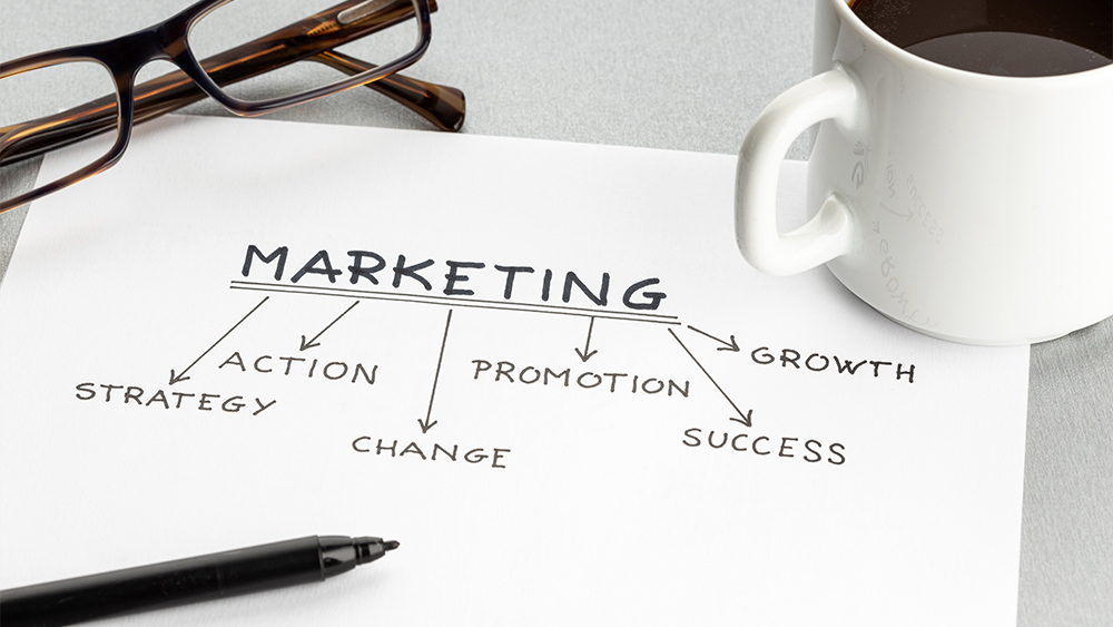 Marketing strategies written on paper