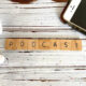 Podcast word written on wooden cubes