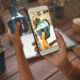 Woman is taking photo of ceramic vase