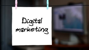 Digital marketing phrase on a photo