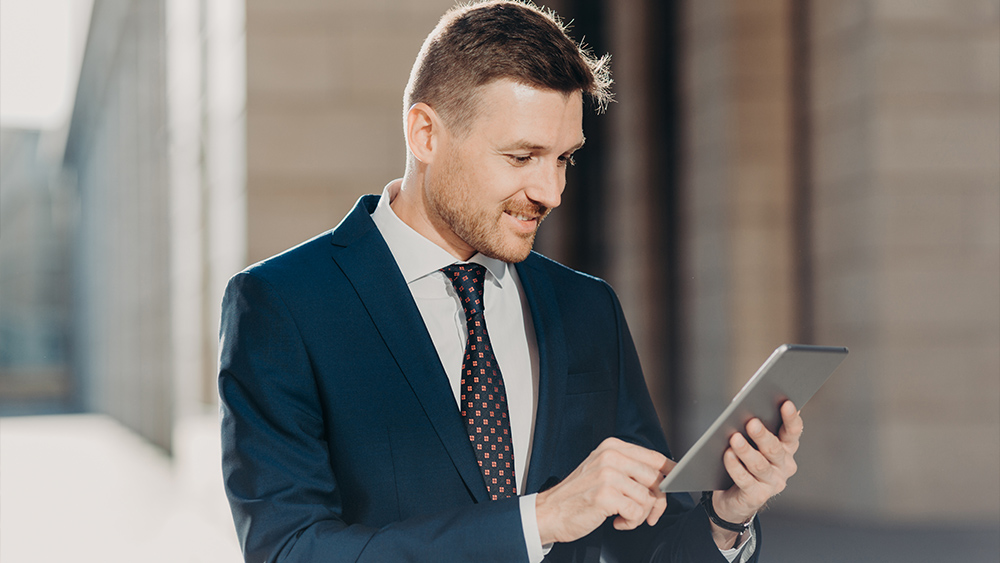 Successful businessman use gamification for his business