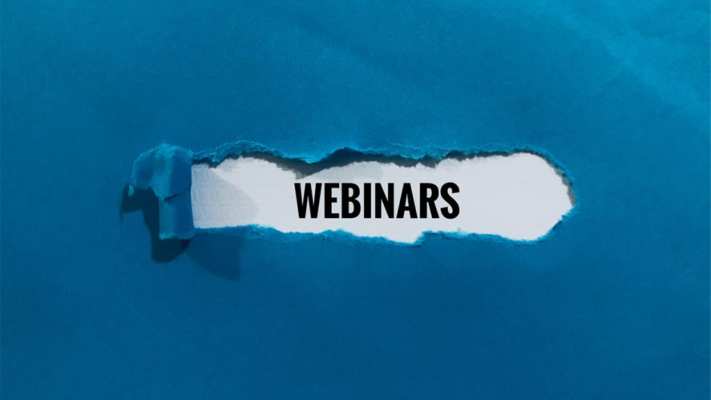 Webinar word written under torn paper