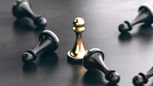 Winning digital Marketing strategy concept with chess pieces
