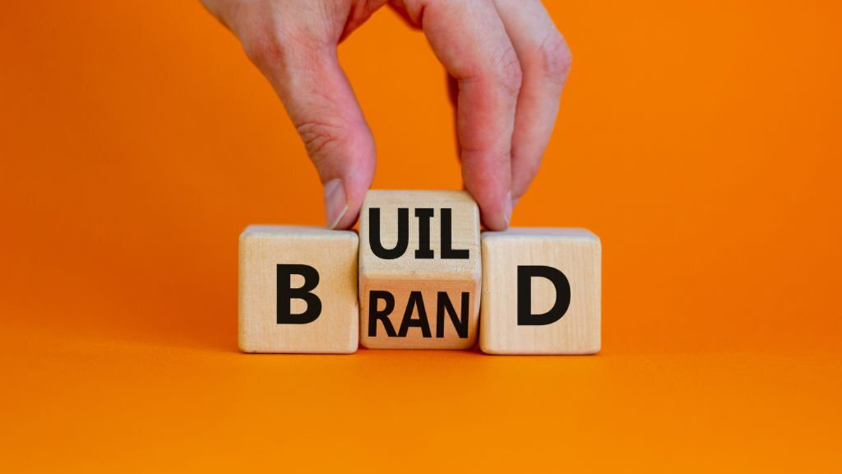 Build your brand symbol on wooden cubes